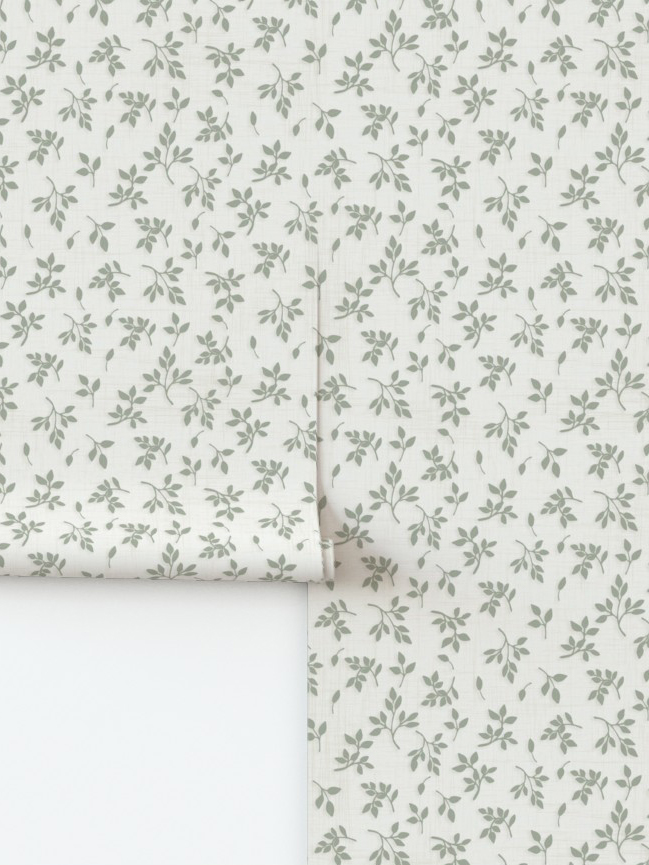 Delicate Leaf Sprig – Sage Green close-up