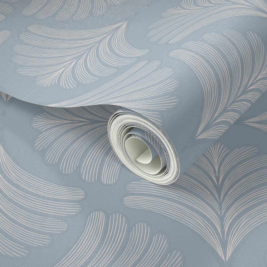 Art Deco Fans – Powder Blue close-up